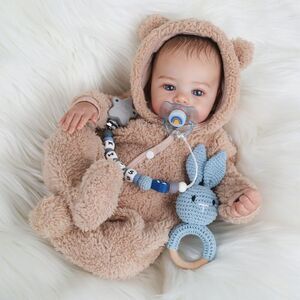 18Inch Skin Realistic Reborn Baby Boy Doll Vinyl Cute Soft Body With Accessories